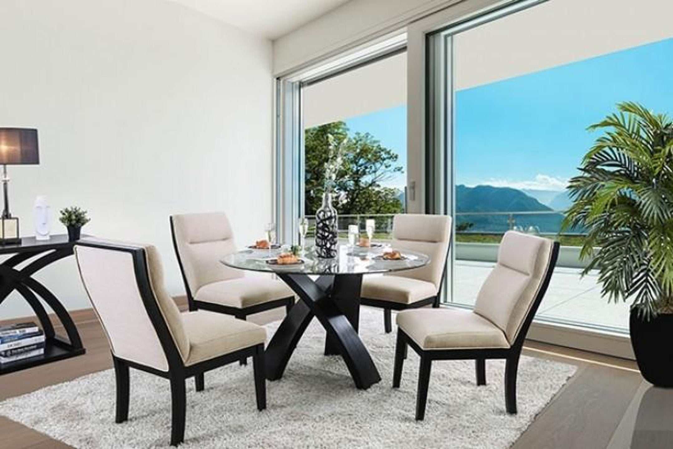 Jasmin Black/White 5pc Dining Room Set