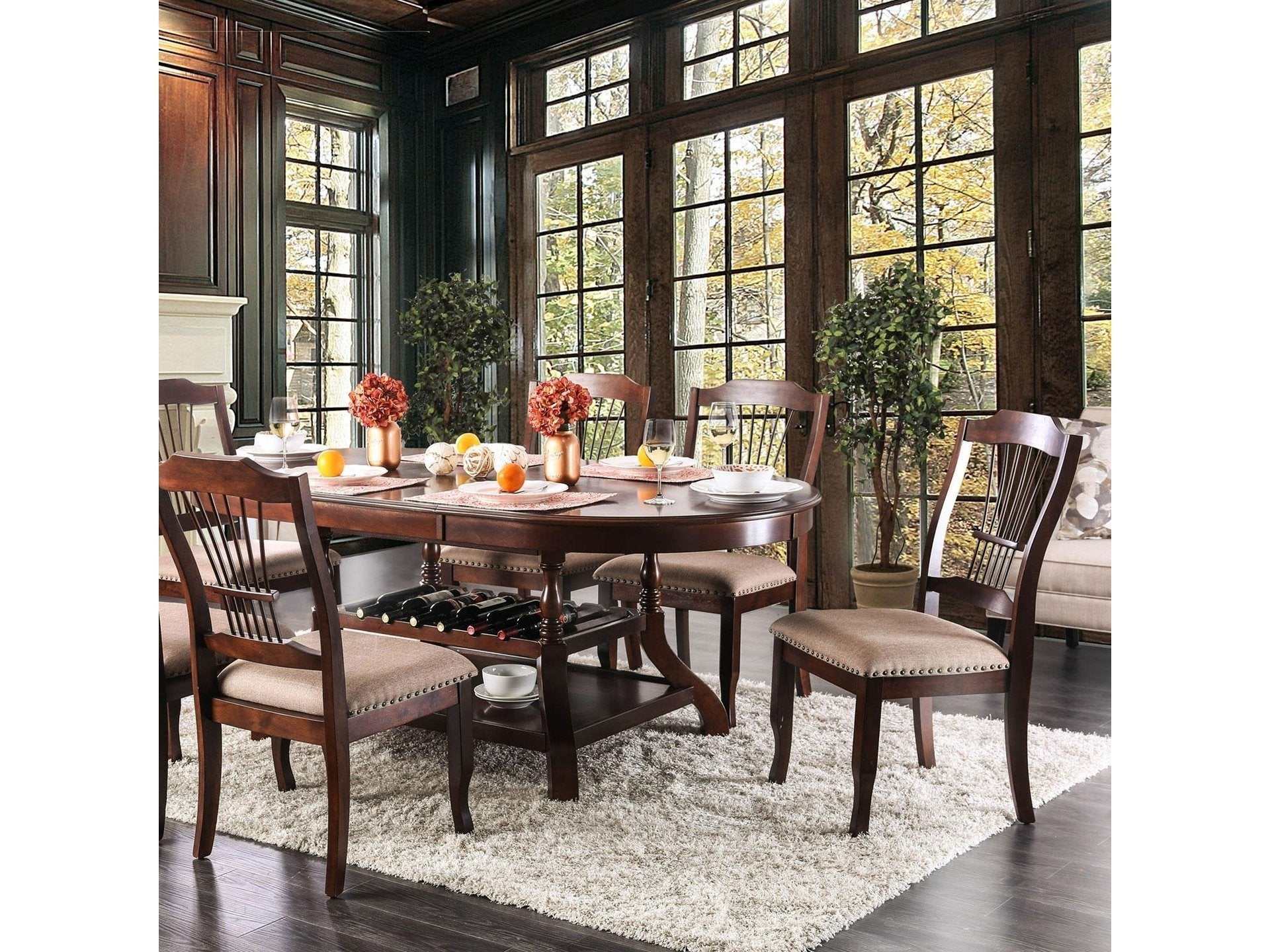 Jordyn Brown Cherry Dining Table