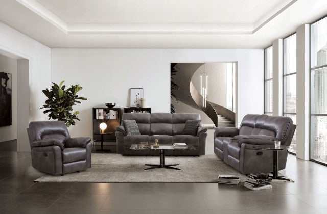 Josias Dark Gray Leatherette Glider Recliner