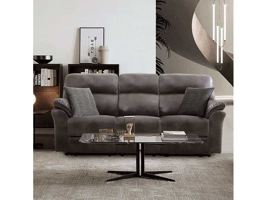Josias Dark Gray Leatherette Sofa