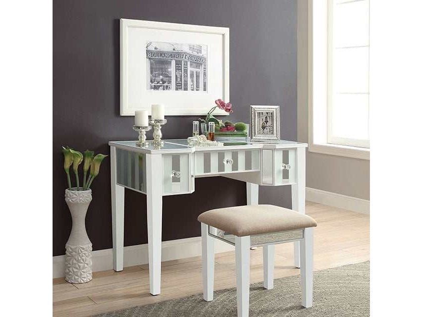 Joyce White Vanity w/ Stool