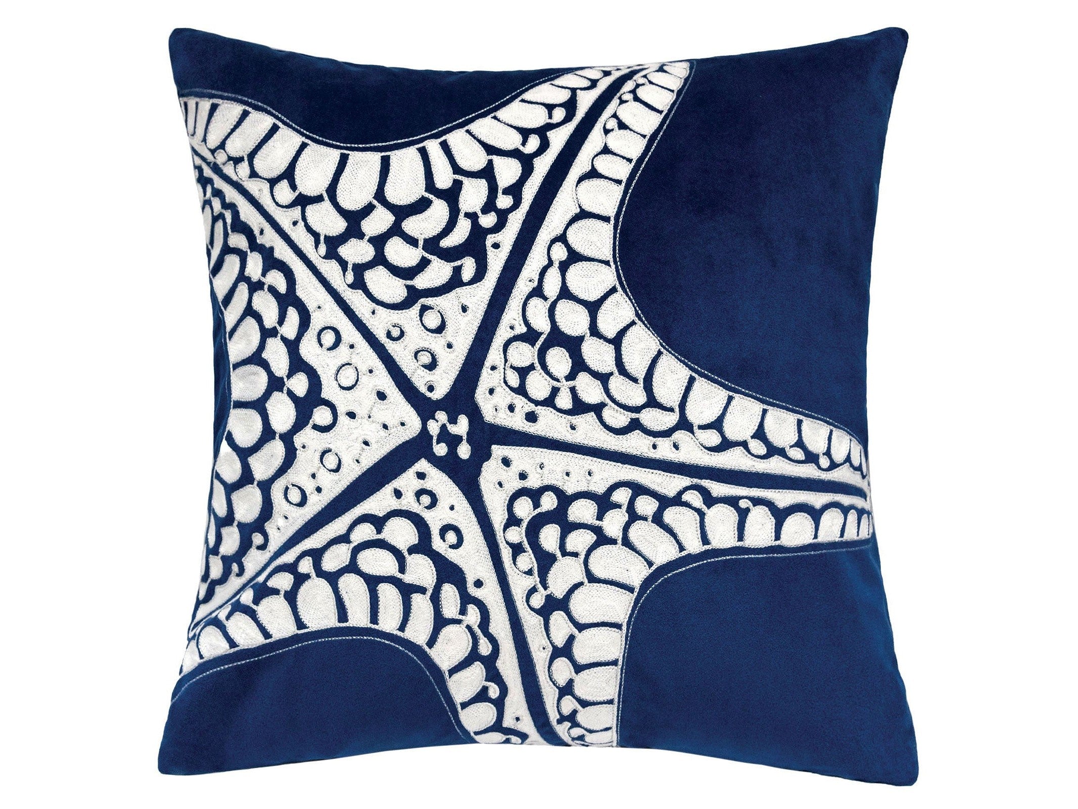 Jude White/Blue Pillow (Set of 2)
