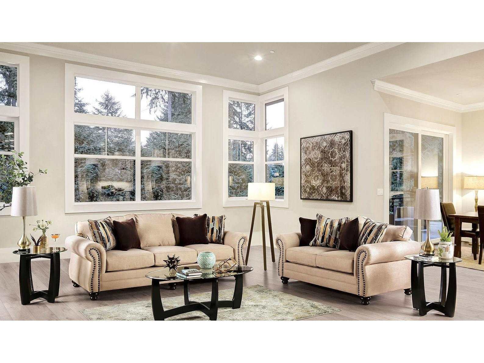 Kailyn Sand Stationary Sofa & Loveseat 2pc