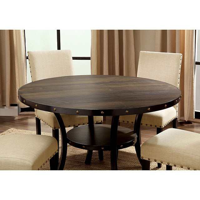 Kaitlin Light Walnut/Beige Round Dining Table