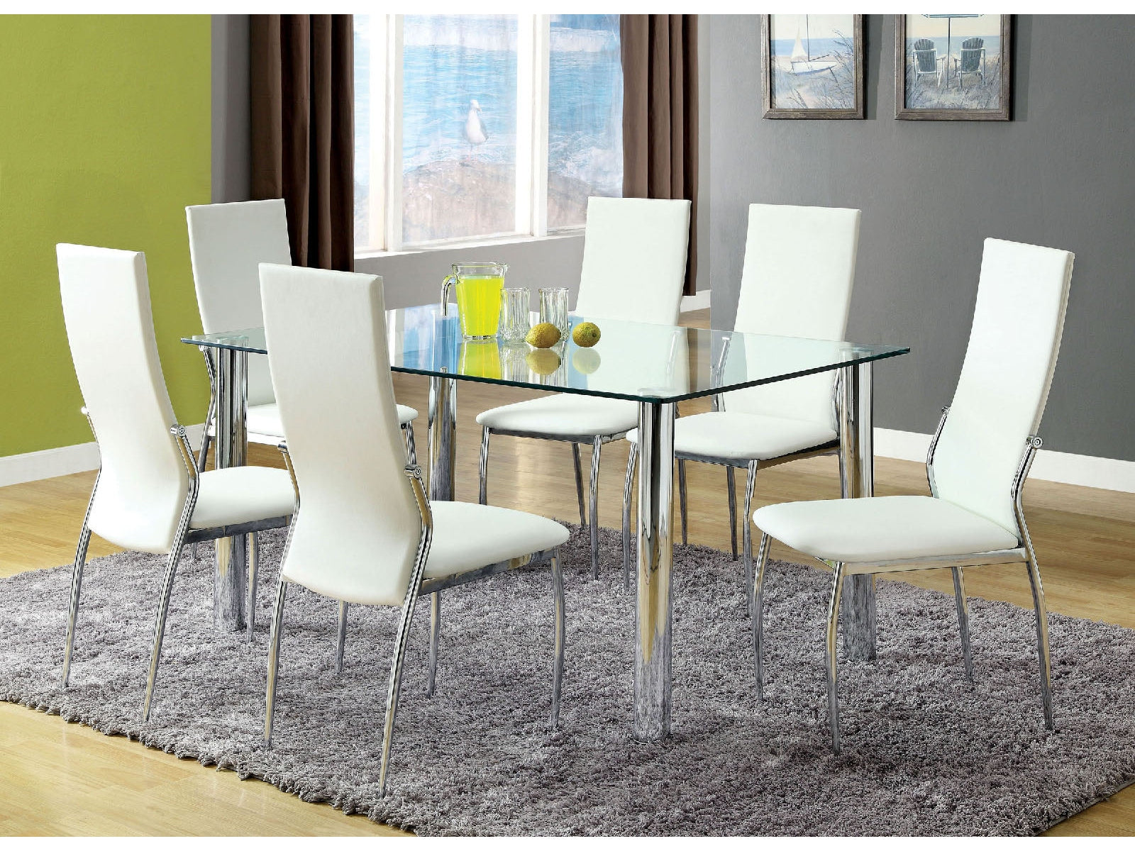 Kalawao Chrome 7 Pc. Dining Room Set