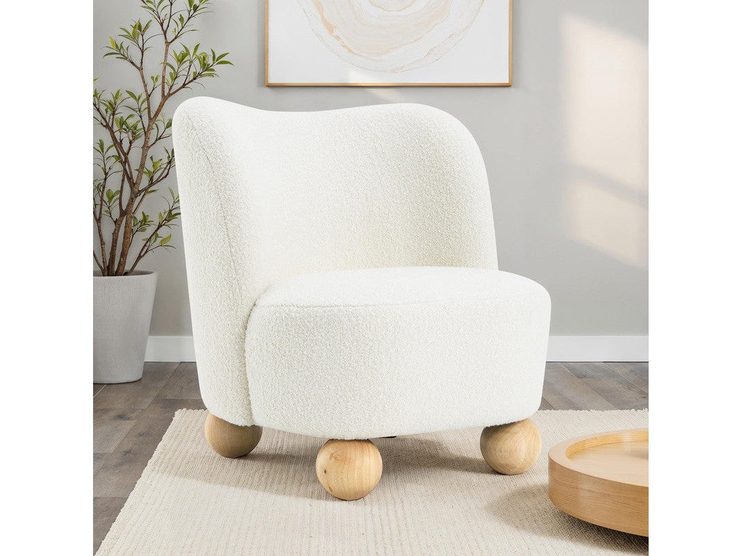 Karey White Accent Chair