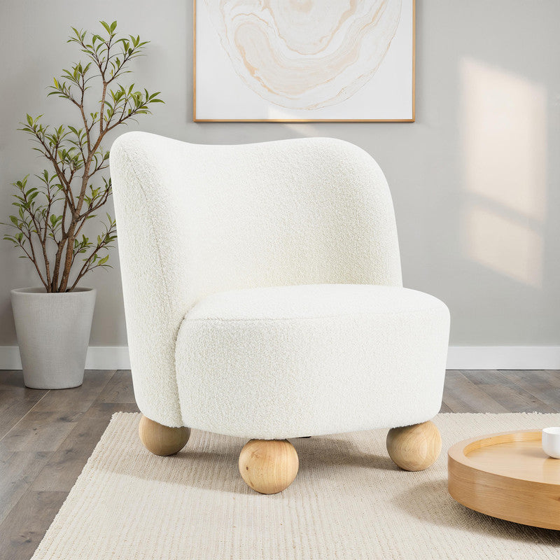Karey White Accent Chair