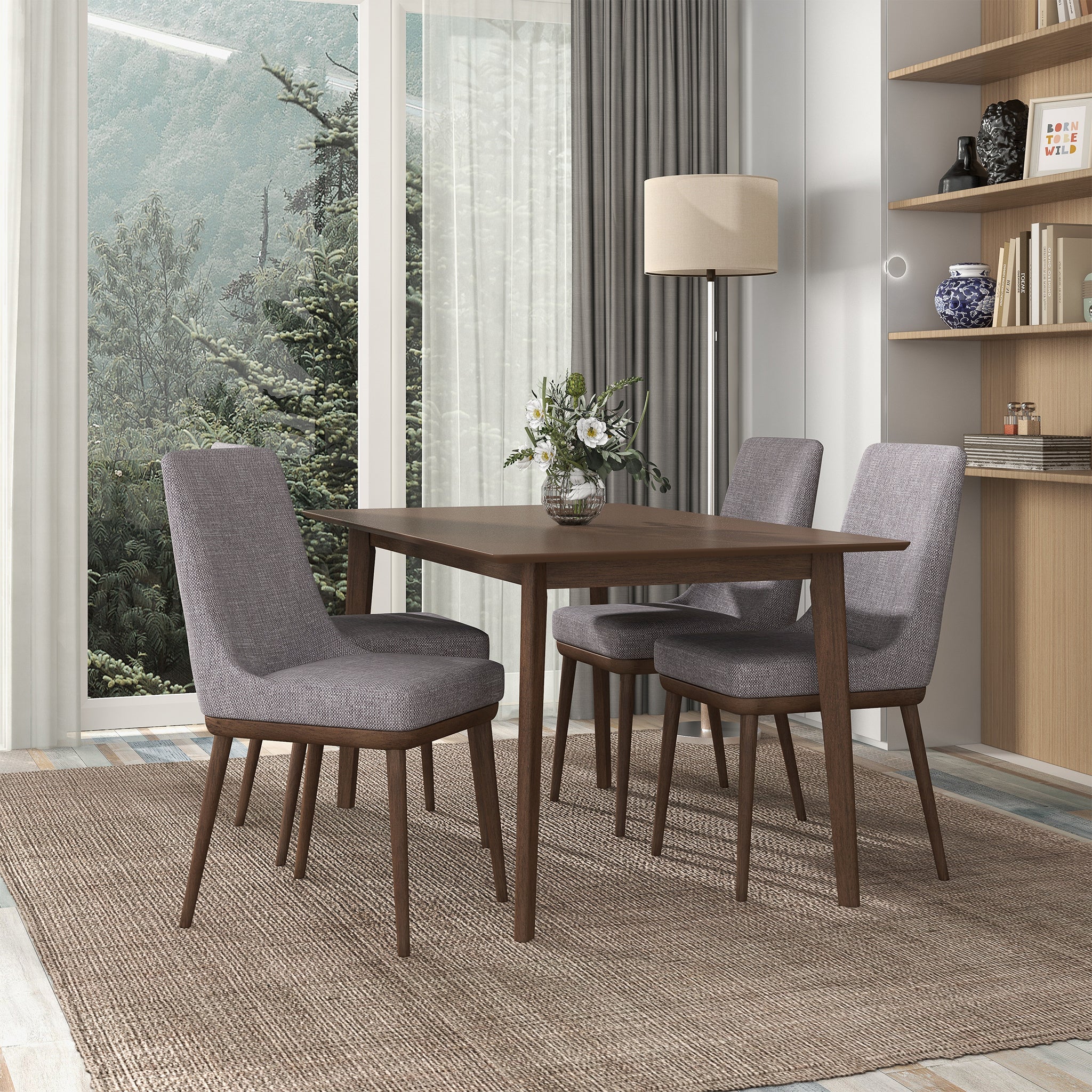 Kate Grey Fabric Dining Chair (Set Of 2)