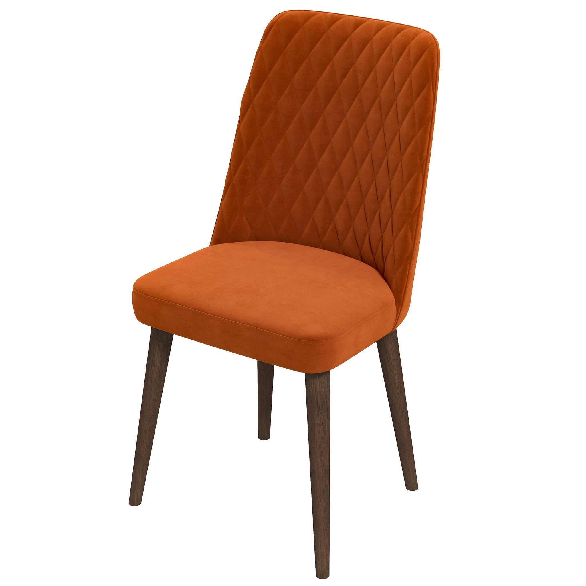 Katie Burnt Orange Velvet Dining Chair (Set Of 2)