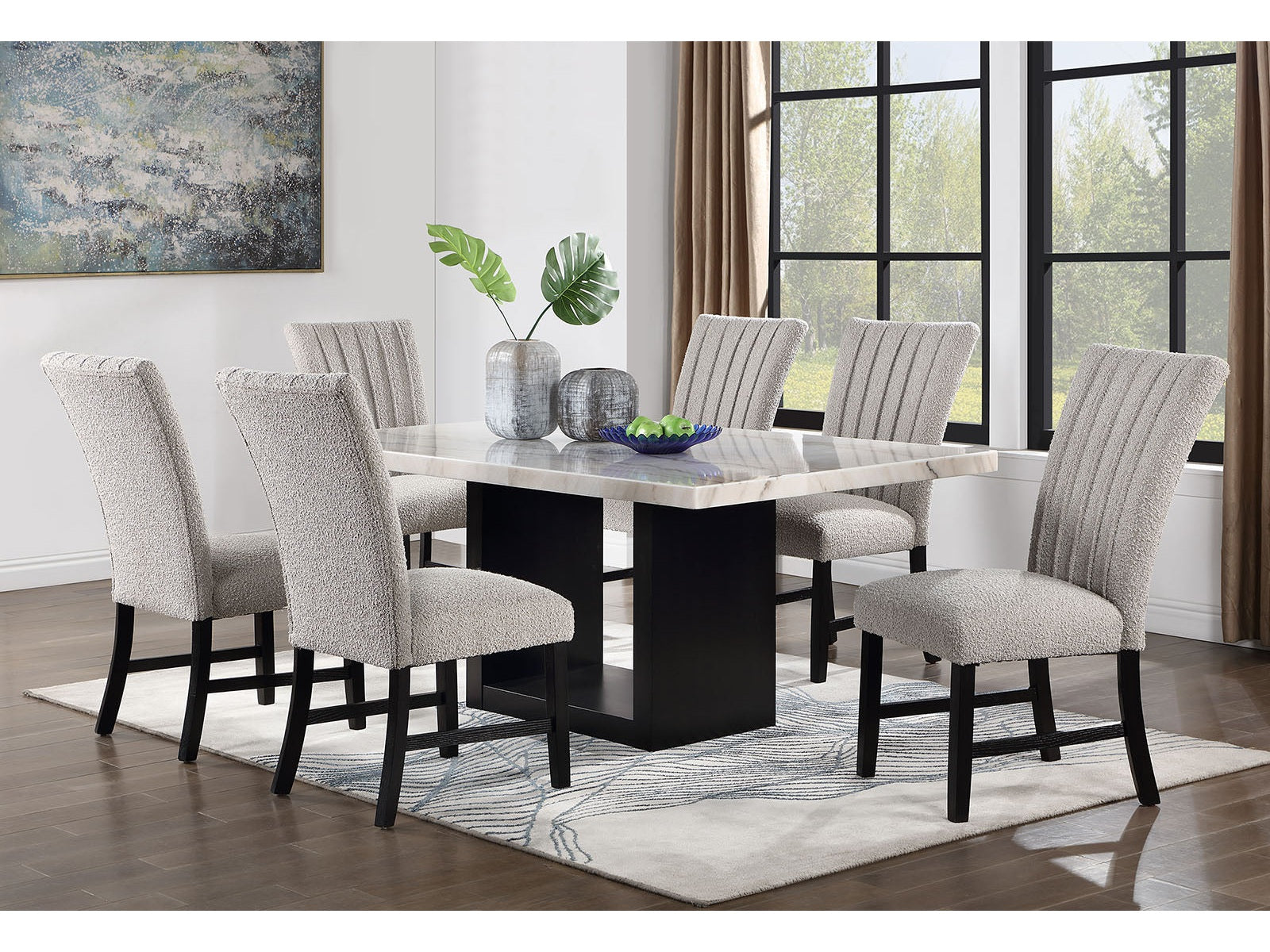 Kian Gray/Black 7 Pc. Dining Room Set