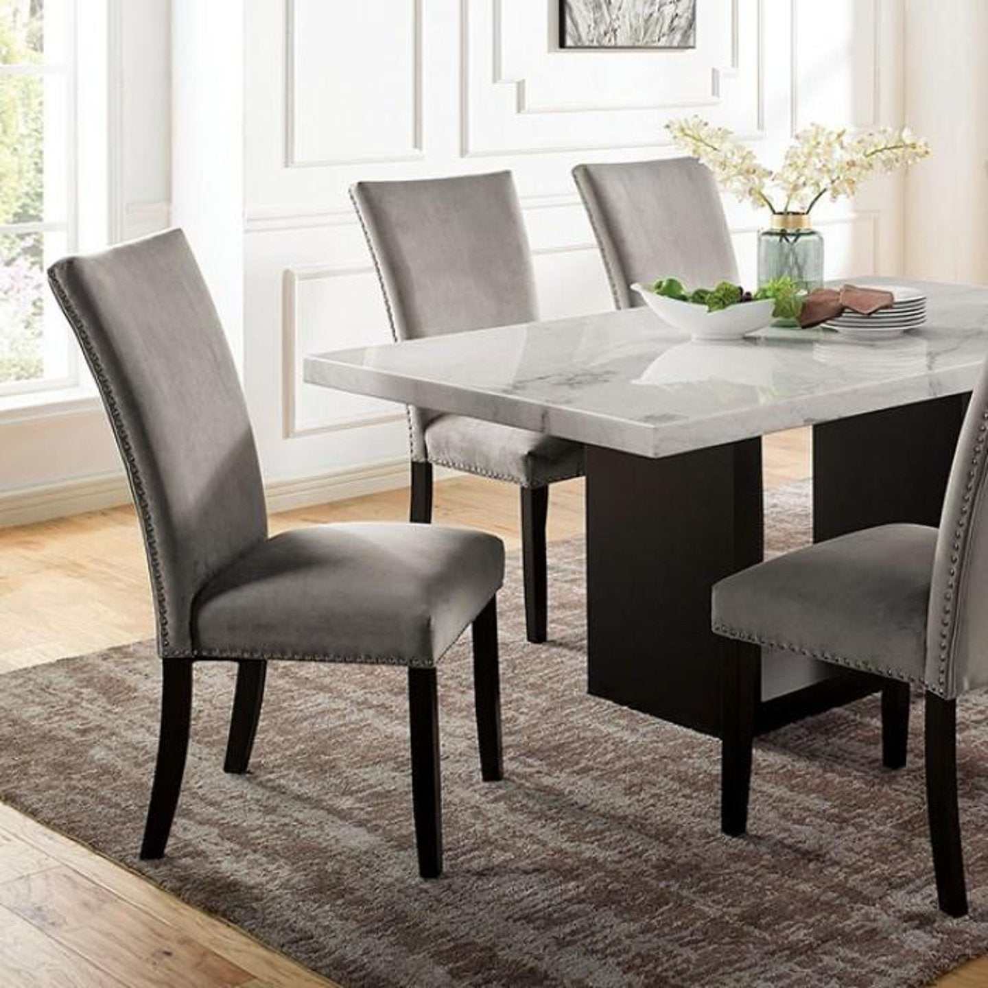 Kian White/Black 7pc Dining Room Set