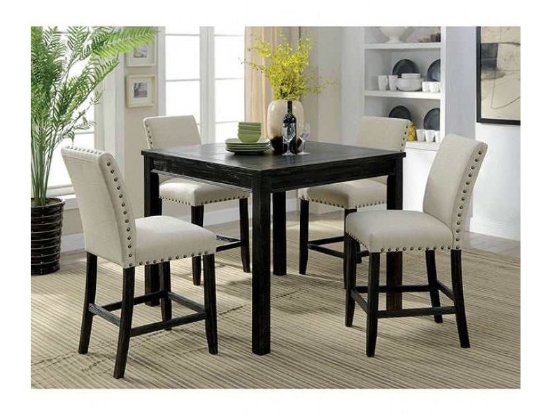 Kristie Antique Black Counter Height Dining Set / 5pc