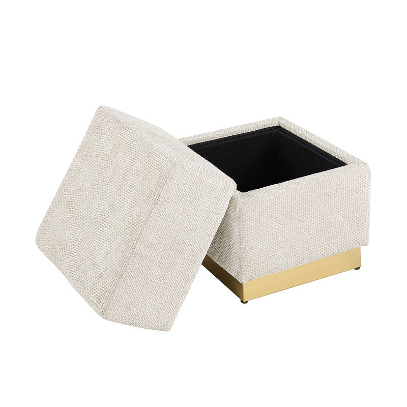 Krysten Beige Storage Stool