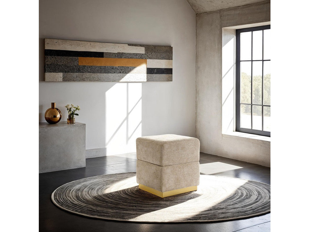 Krysten Silver Gray Storage Stool