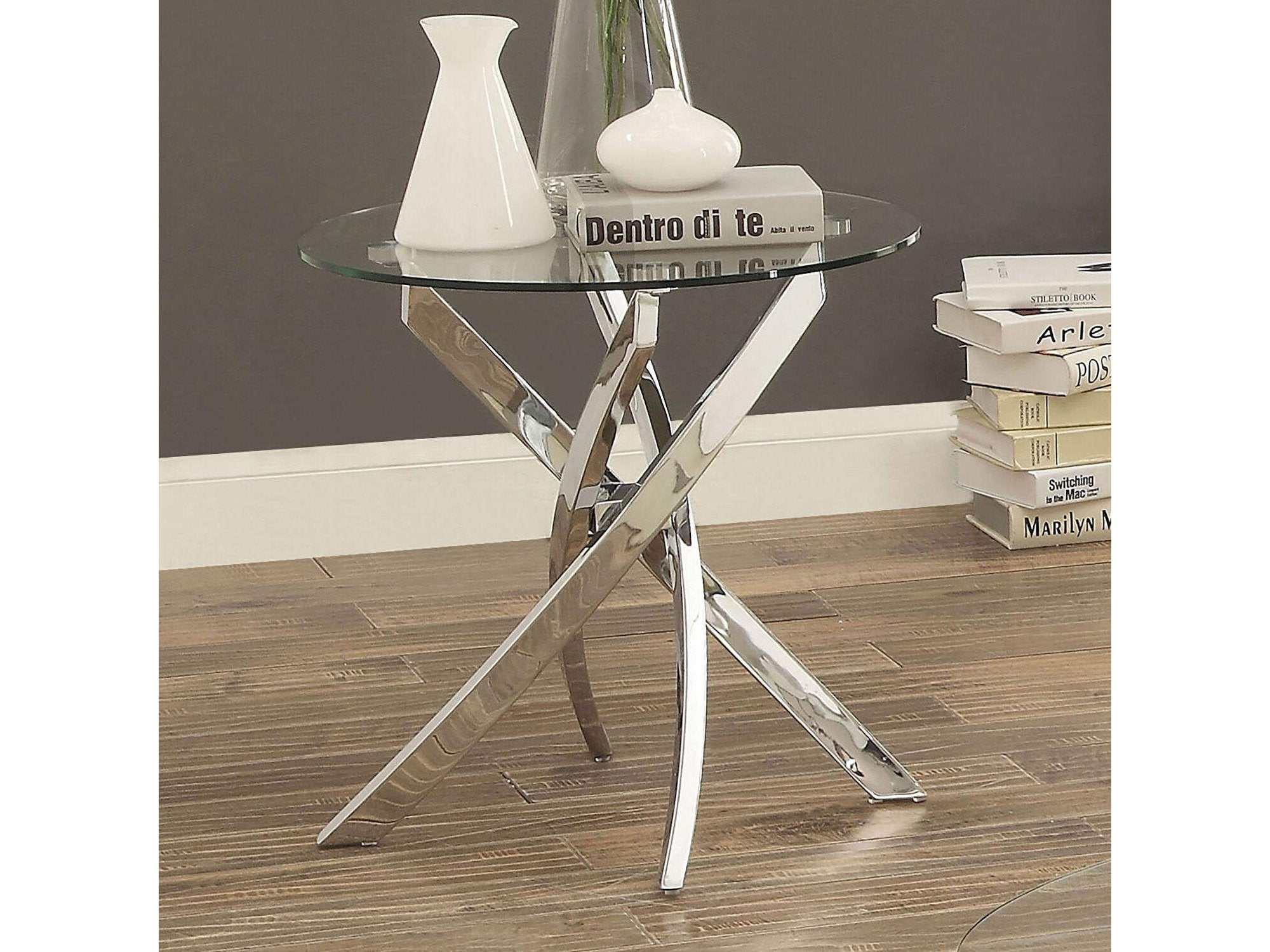 Laila Chrome & Glass End Table