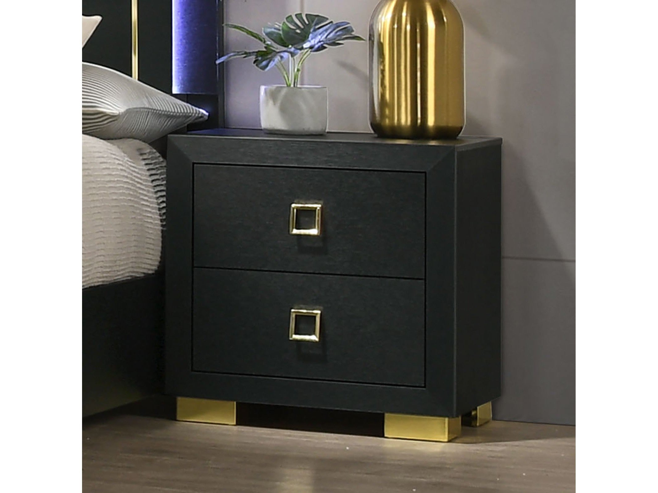 Latimer Black Nightstand