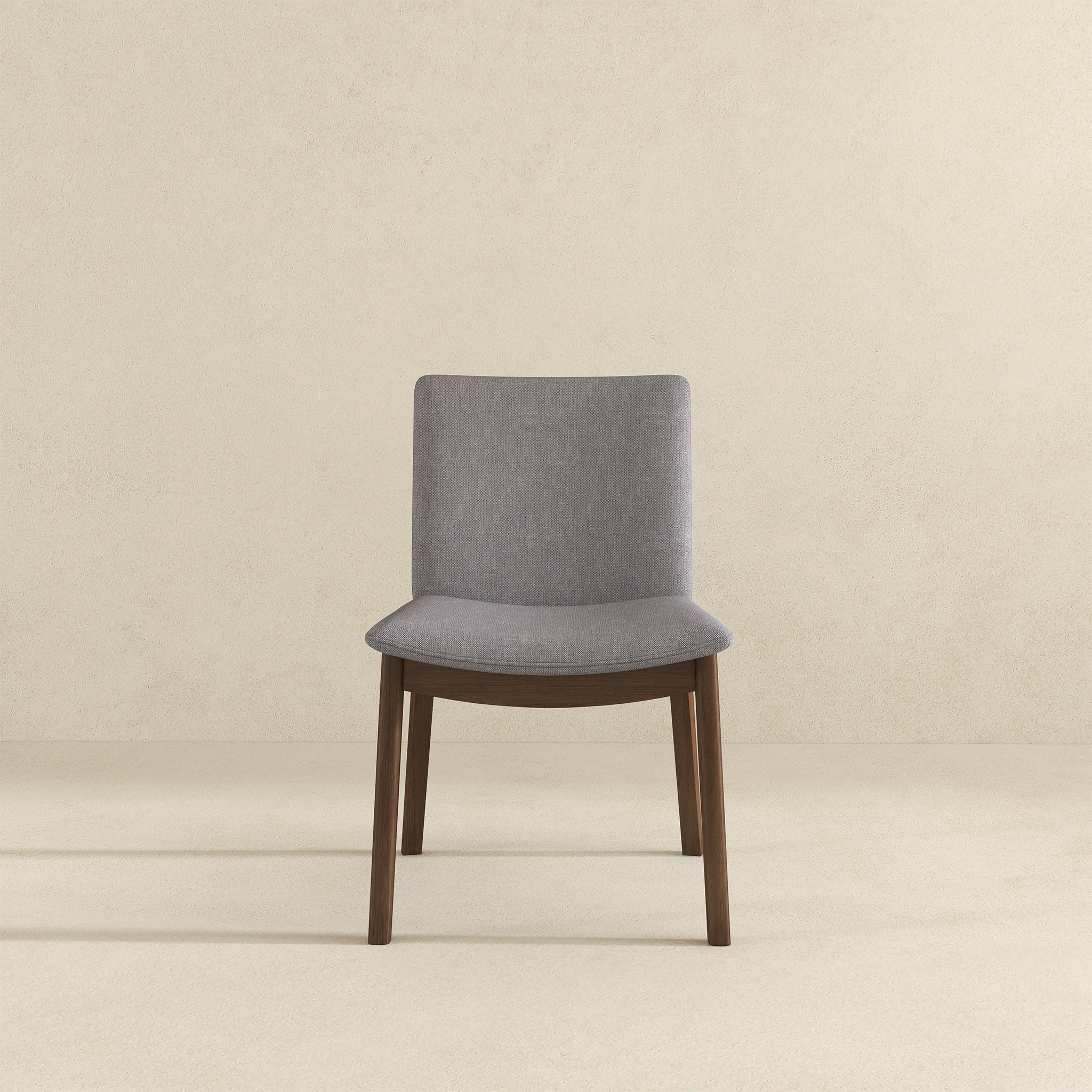 Laura Light Grey Linen Solid Wood Dining Chair (Set Of 2)