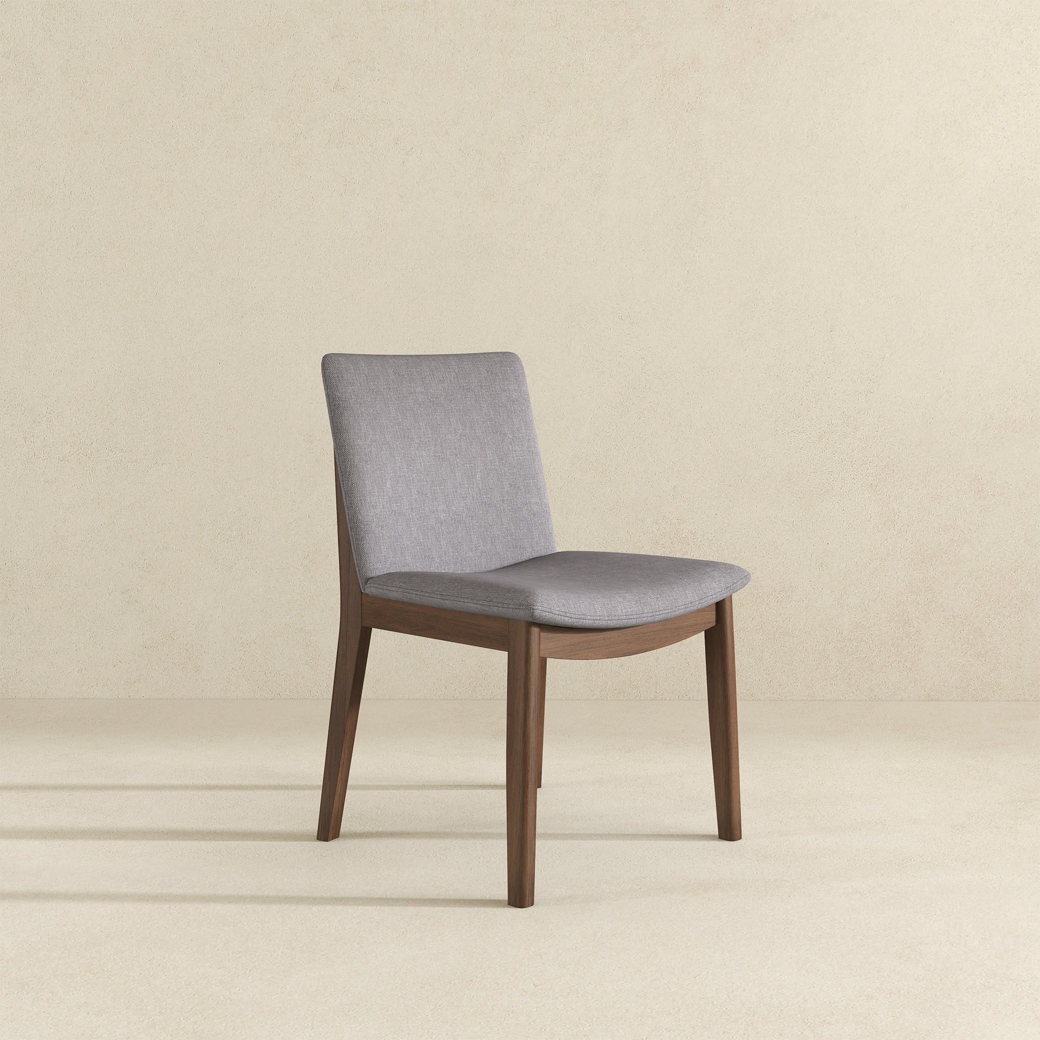 Laura Light Grey Linen Solid Wood Dining Chair (Set Of 2)