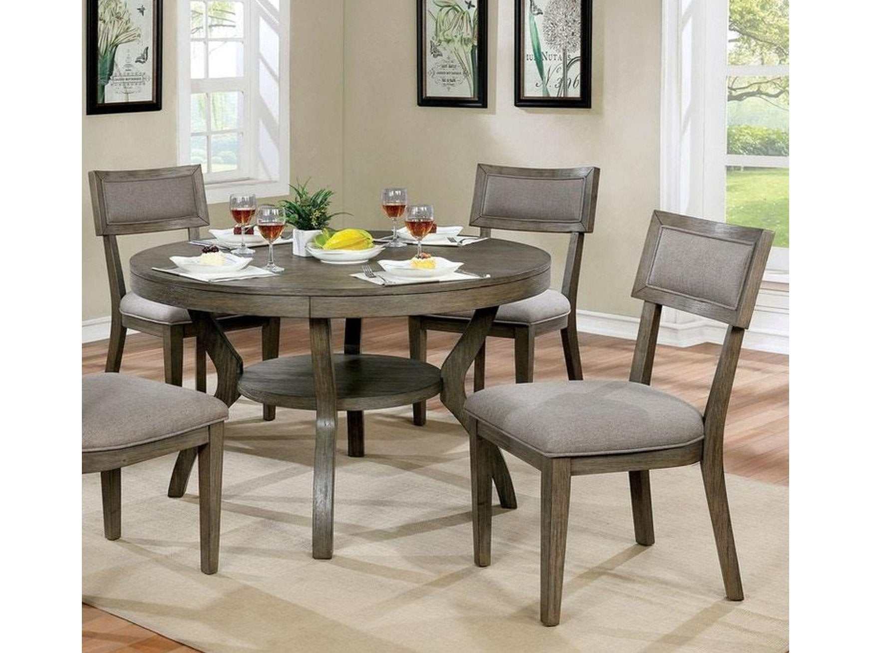 Leeds Gray Round Dining Table