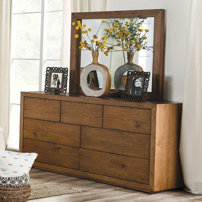 Leirvik Light Walnut Bedroom Mirror