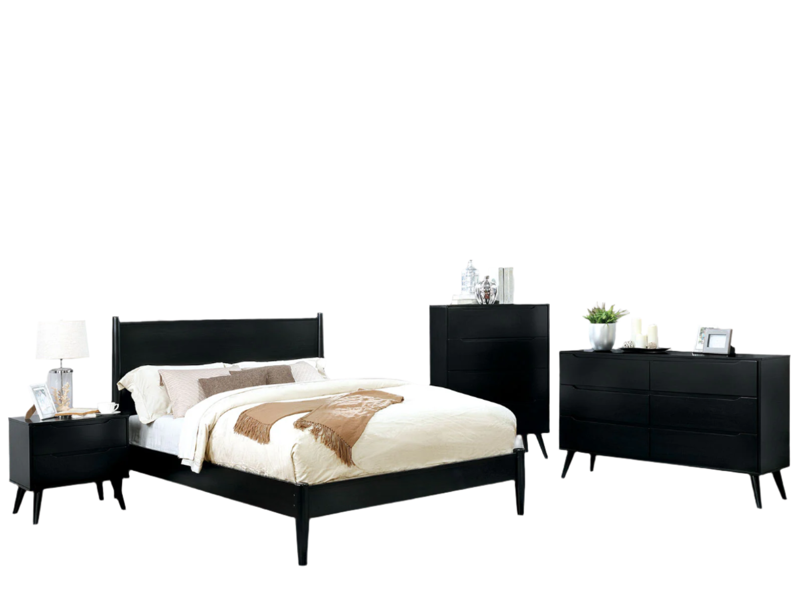 Lennart Black 5 Pc. Queen Bedroom Set w/ Chest