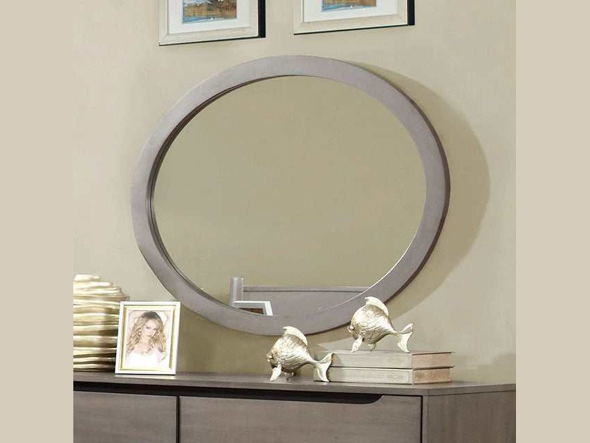 Lennart Gray Oval Mirror