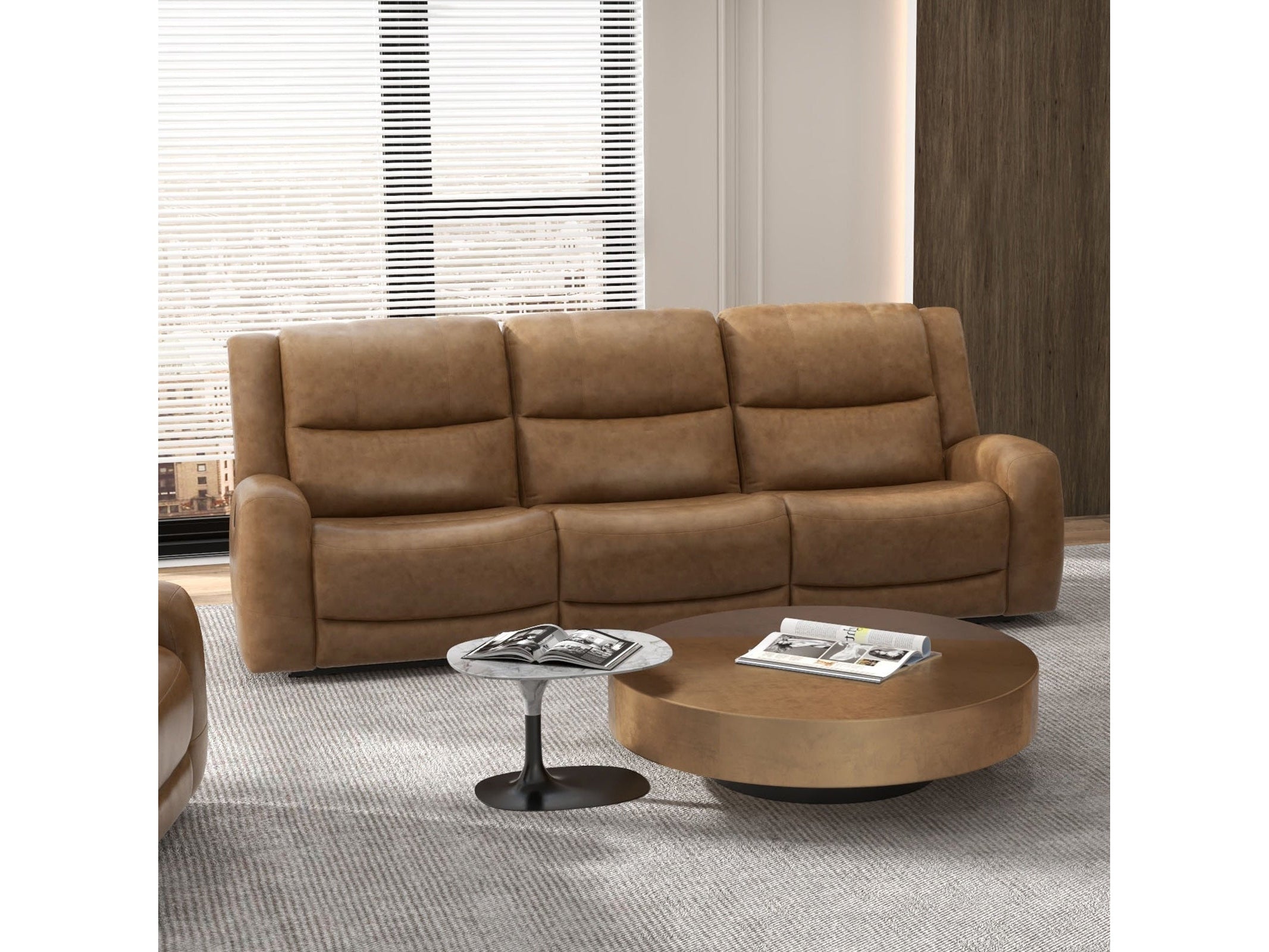 Leolinus Brown Leather Sofa