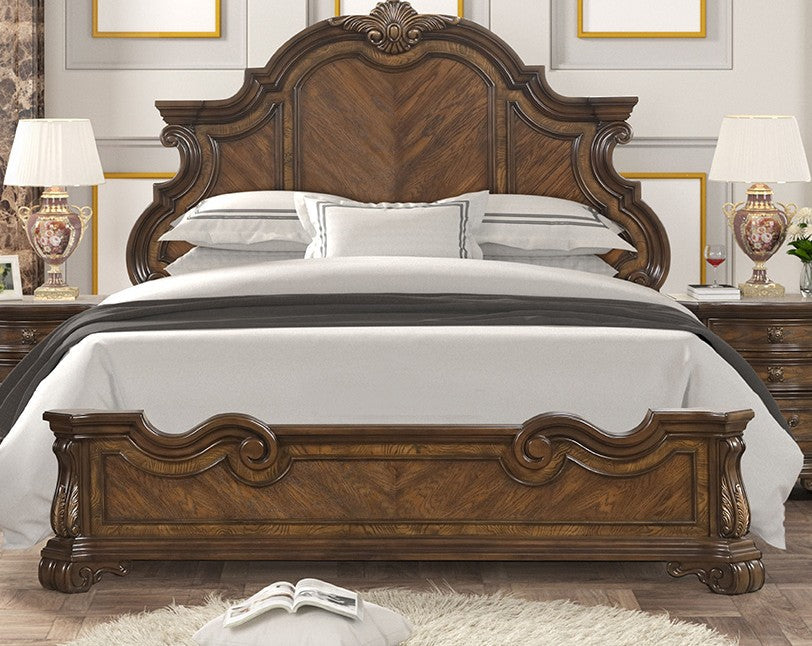 Leovanni Dark Brown Queen Bed