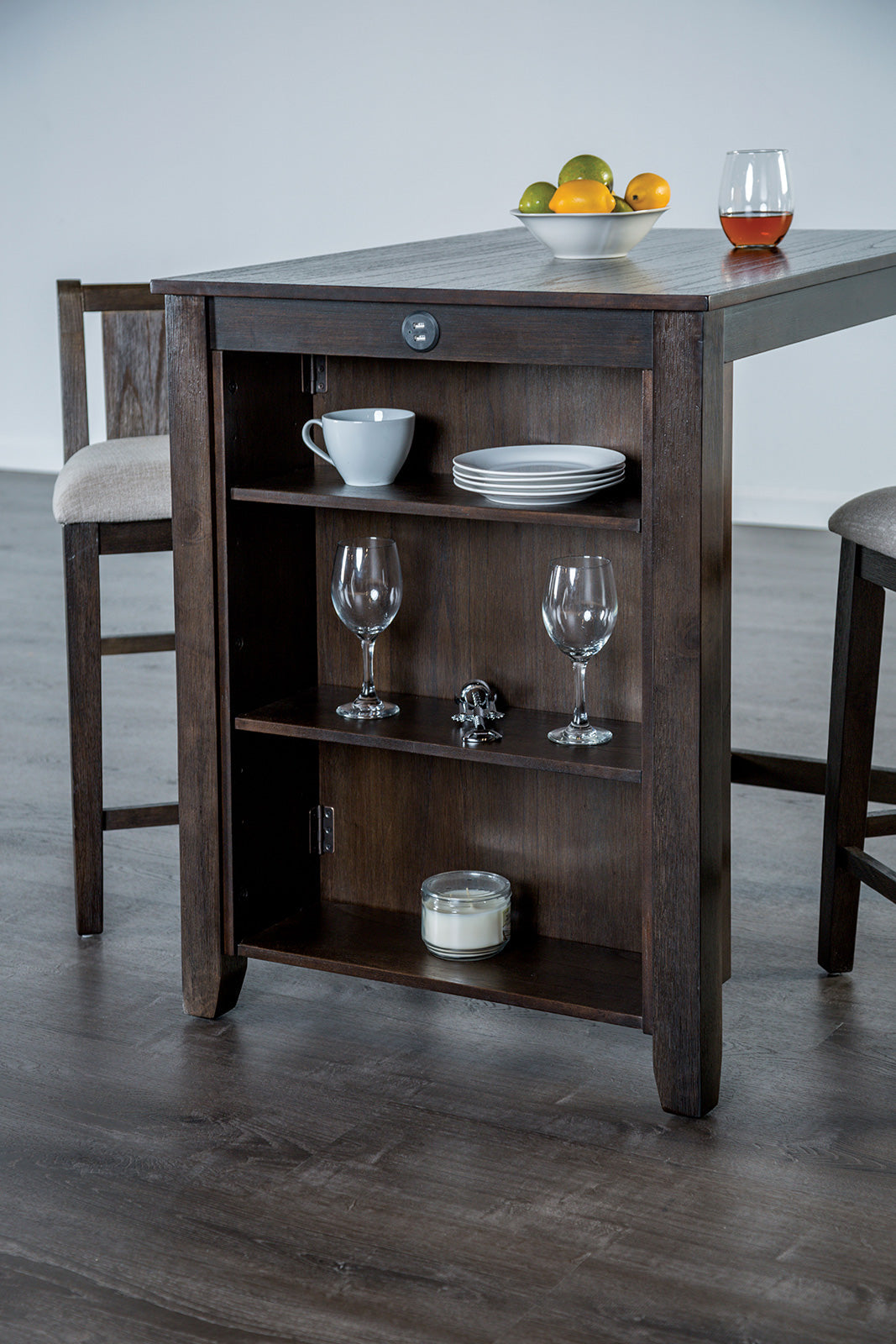 Lescles Dark Cherry 3 Pc. Counter Height Set