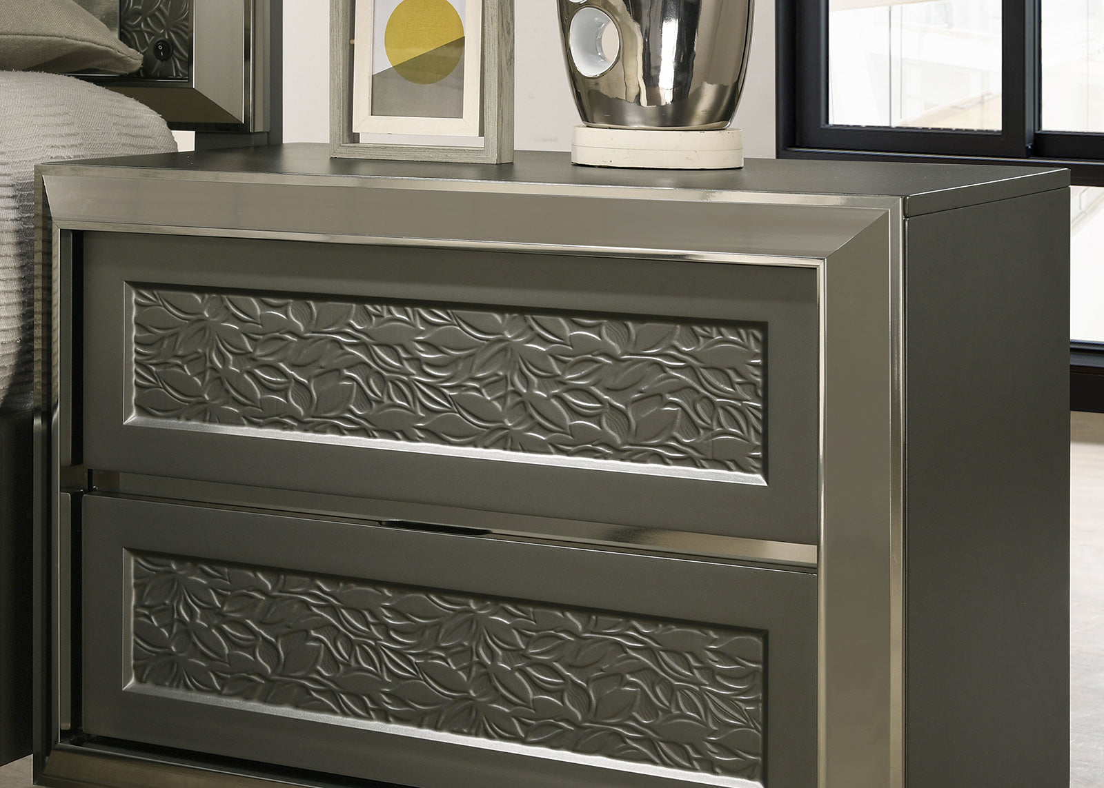Leyland Dark Gray Nightstand