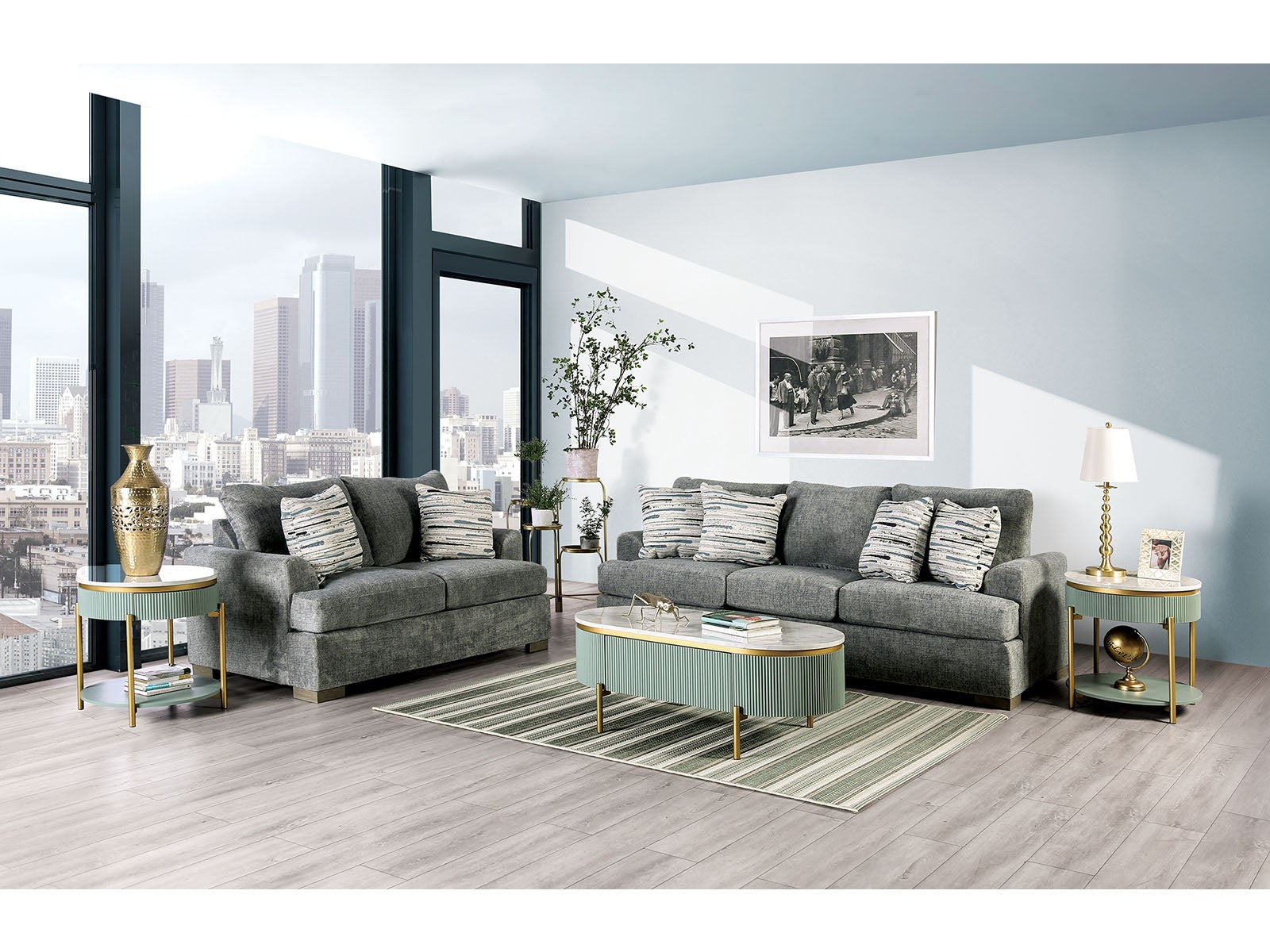 Leytonstone Gray Sofa & Loveseat