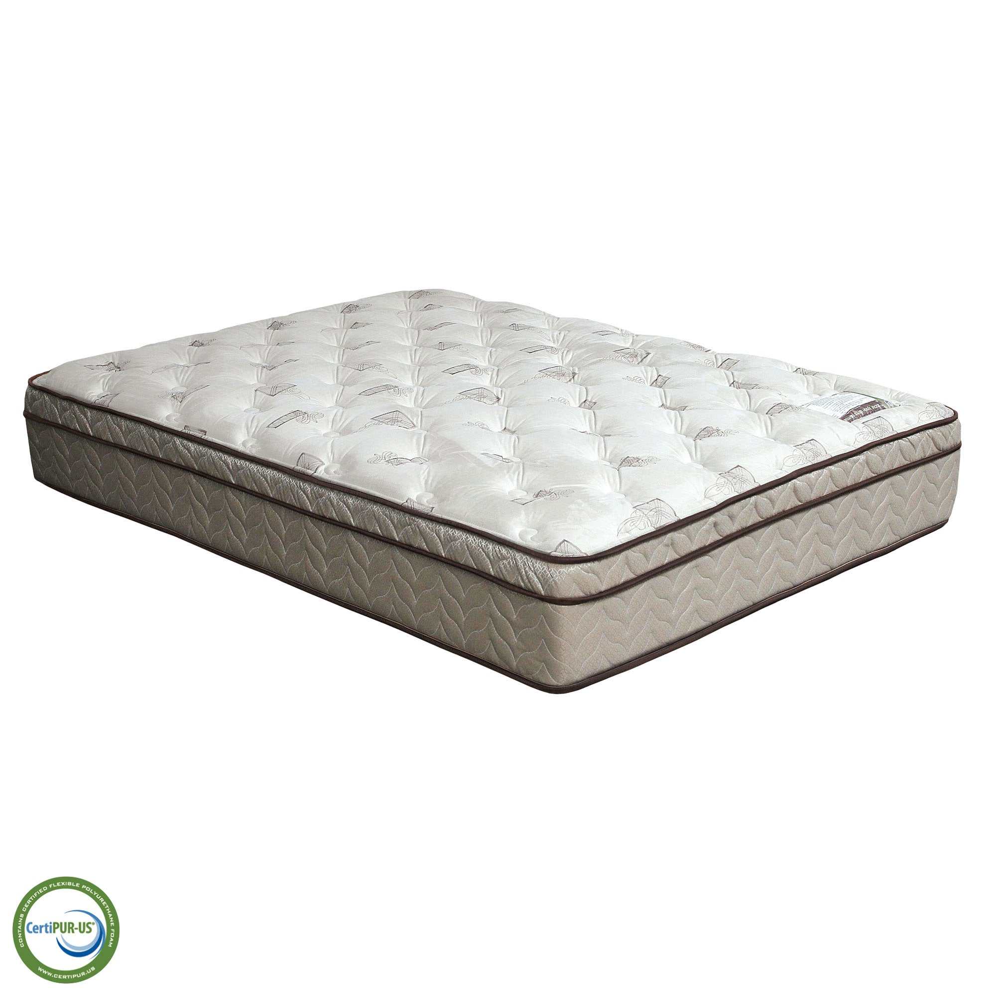 Lilium White/Brown 13" Euro Pillow Top Full Mattress