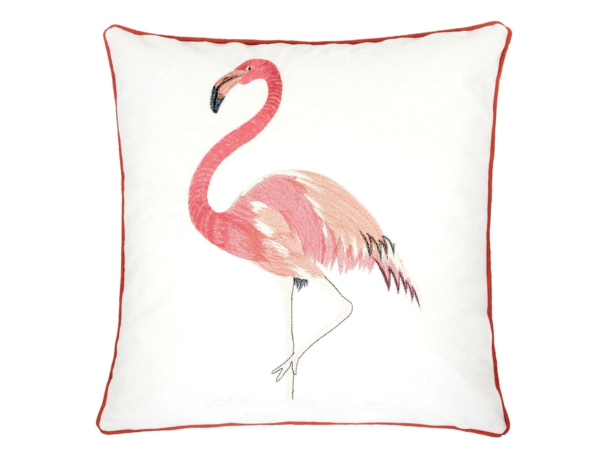 Lina Ivory/Pink 20" X 20" Single Flamingo Pillow (Set of 2)