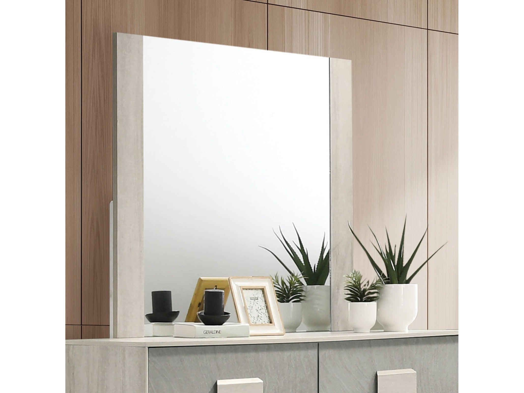 Lincolt Whitewash/Stone Gray Mirror