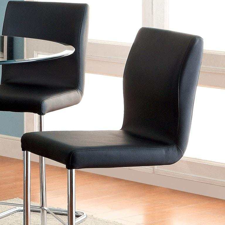 Lodia Black & Chrome Counter Ht. Chair (Set of 2)