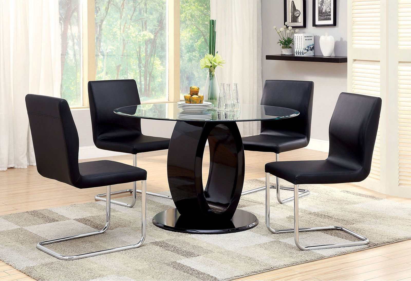 Lodia Black & Chrome Dining Chair (Set of 2)