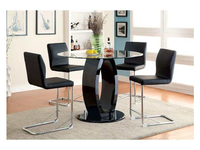 Lodia Black Round Counter Height Table