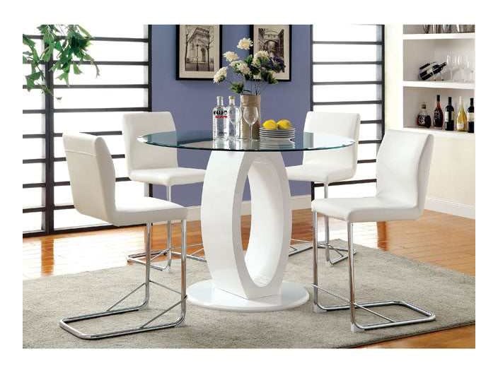 Lodia White Round Counter Height Table