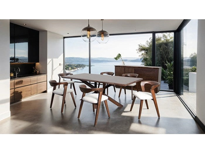 Logstor Walnut 7 Piece Dining Set