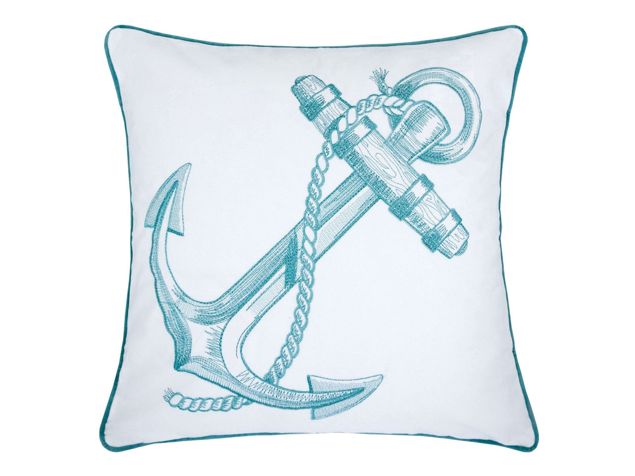 Lorrie White/Teal Pillow (Set of 2)