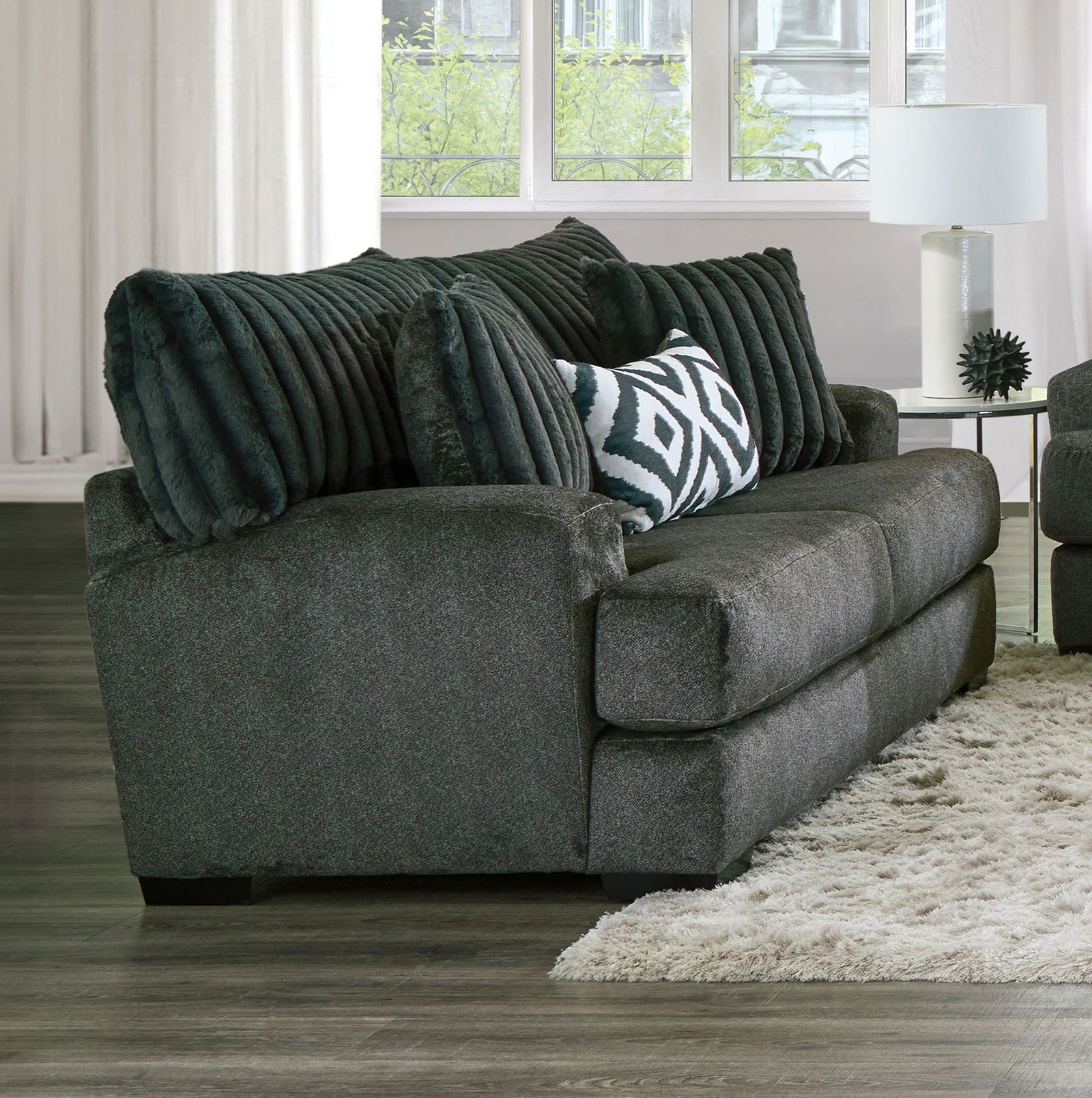 Loughlin Gun Metal Sofa & Loveseat