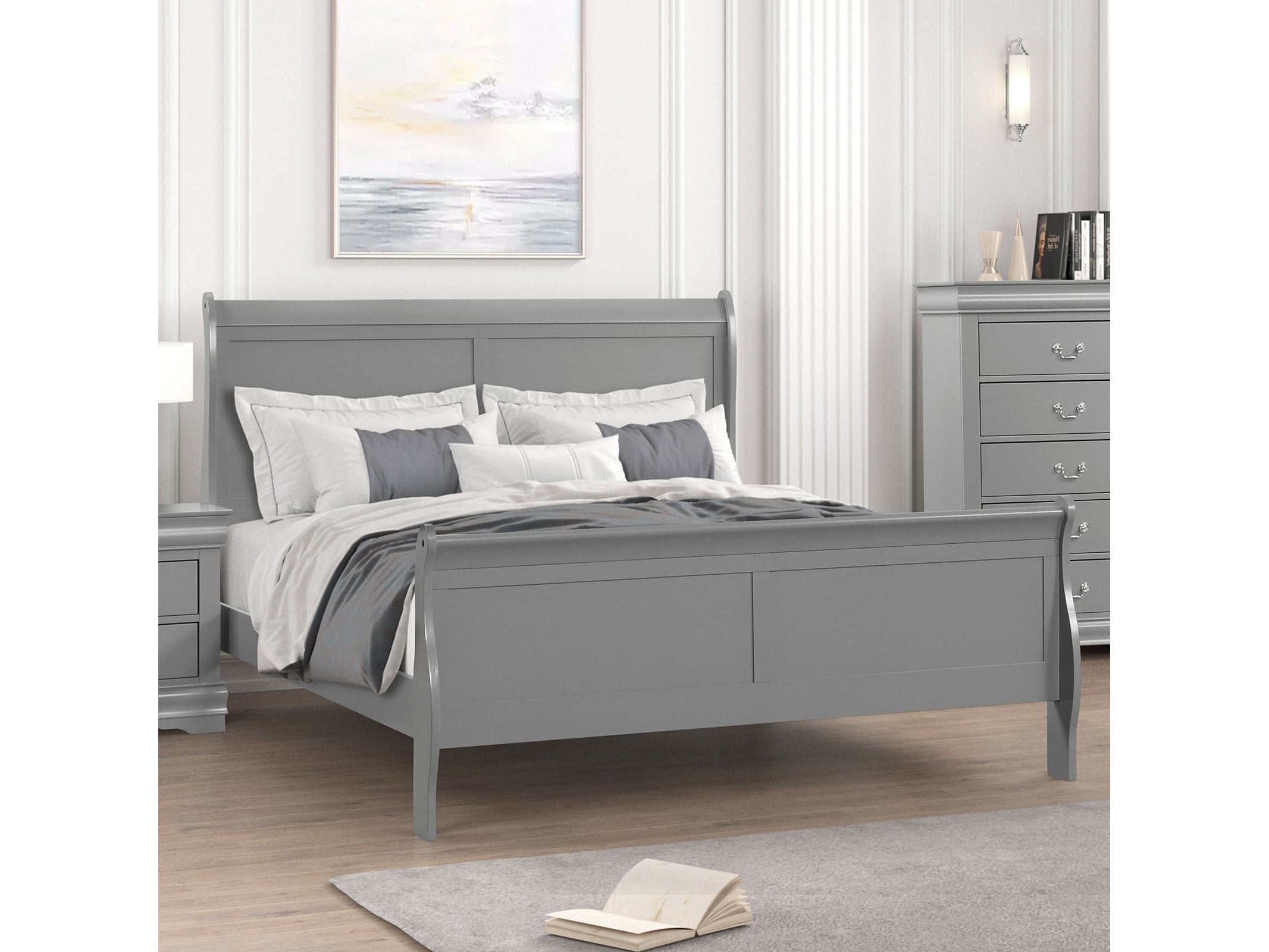 Louis Philippe Gray Full Bed