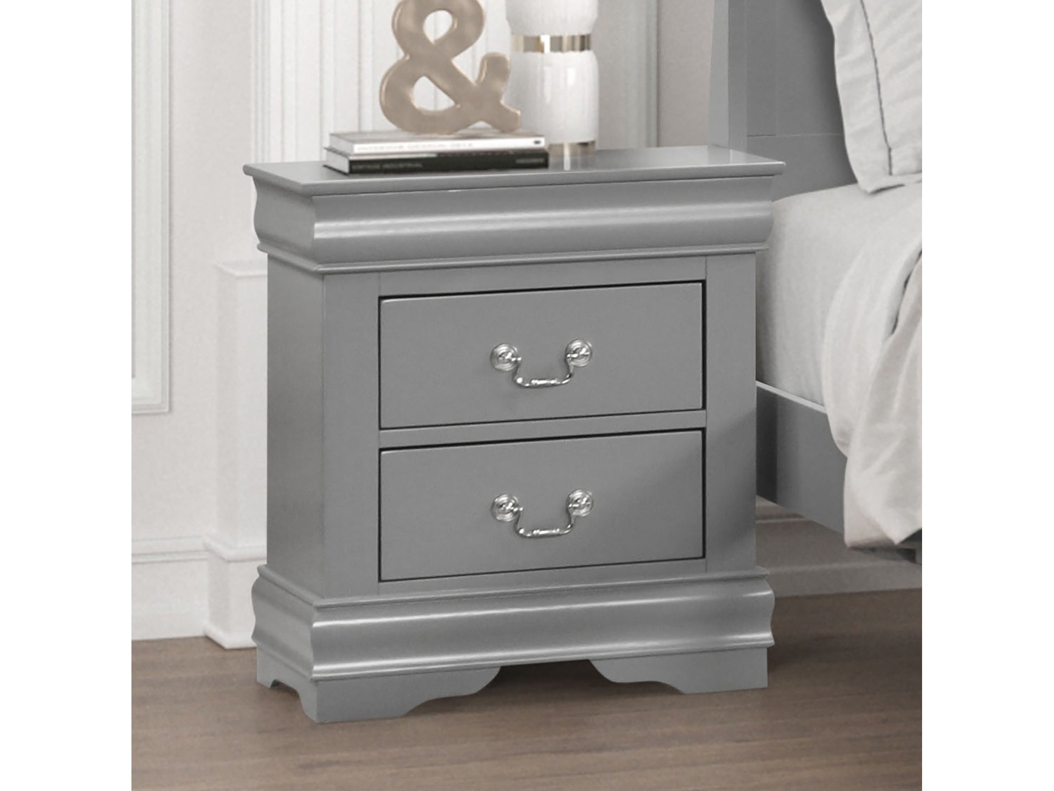 Louis Philippe Gray Nightstand
