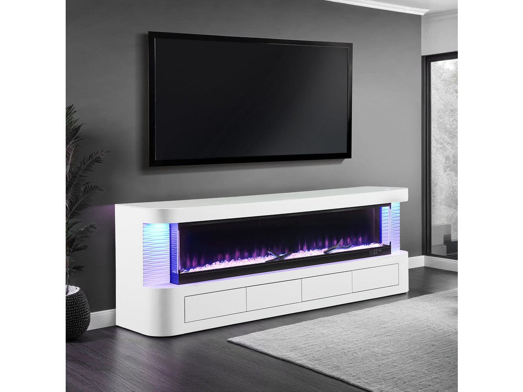 Luken White 71" TV Stand w/ Electric Fireplace