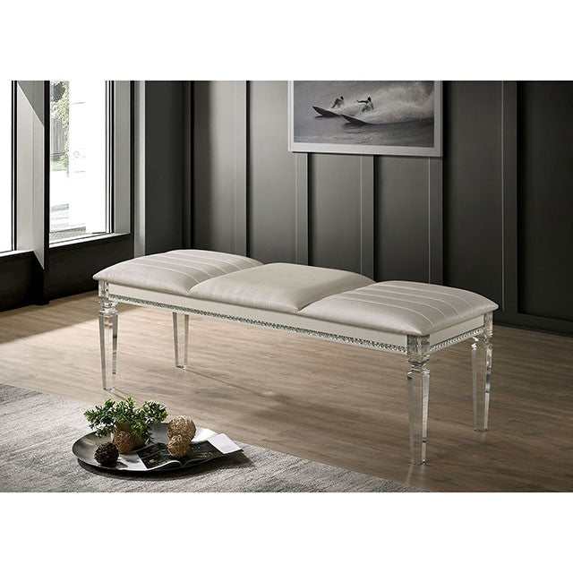 Maddie Pearl White Bench