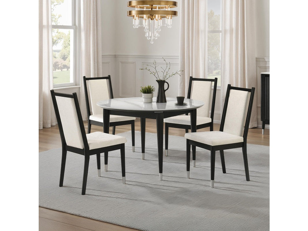Maidstone Black/White 5 Pc. Round Dining Table Set