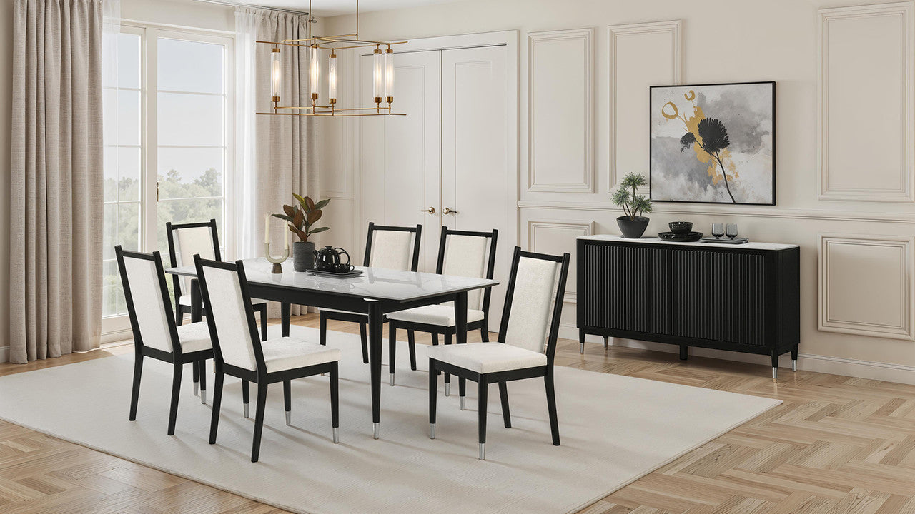 Maidstone Black/White Dining Table