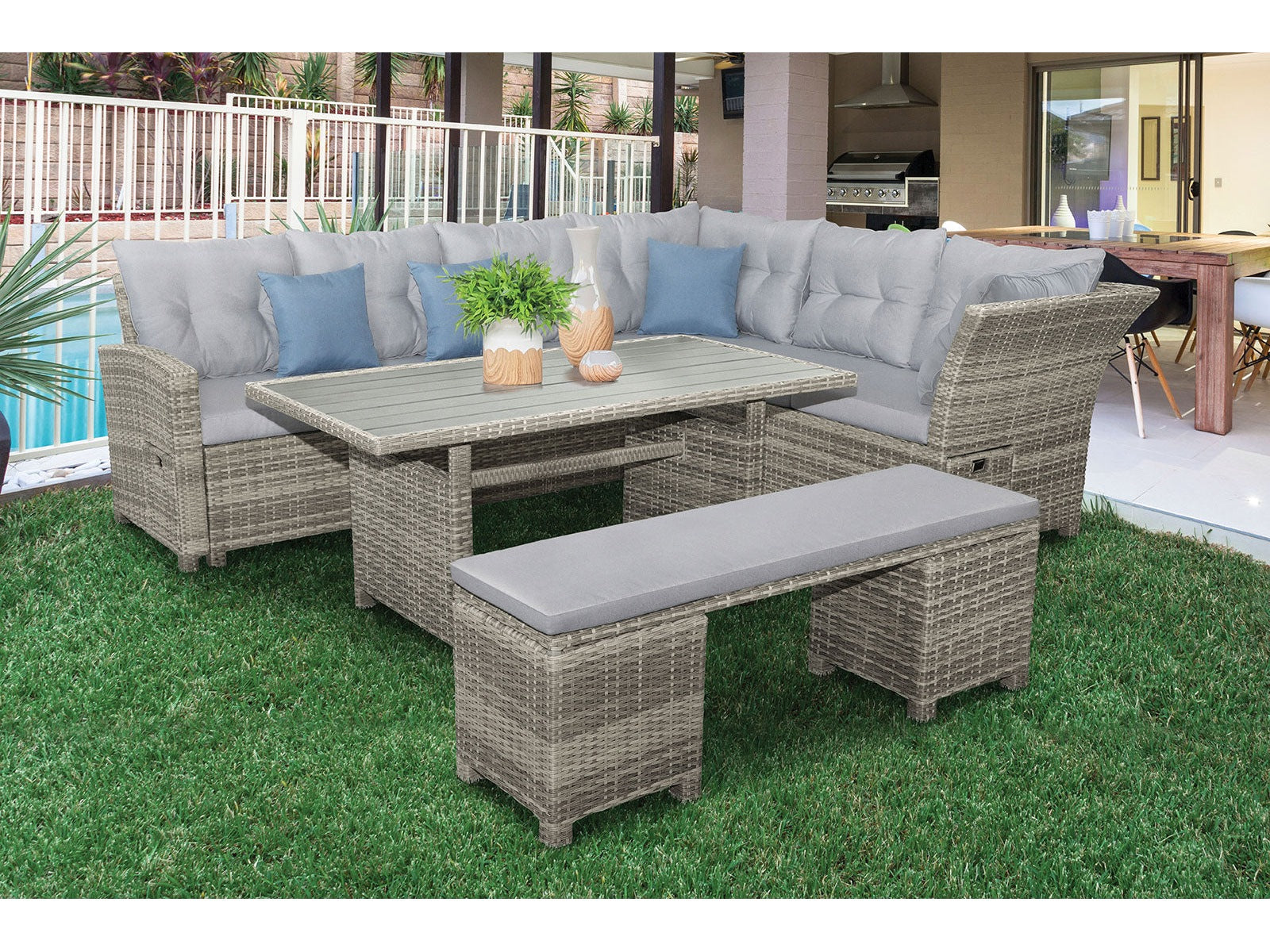 Malia Gray 6 Piece Patio Dining Set