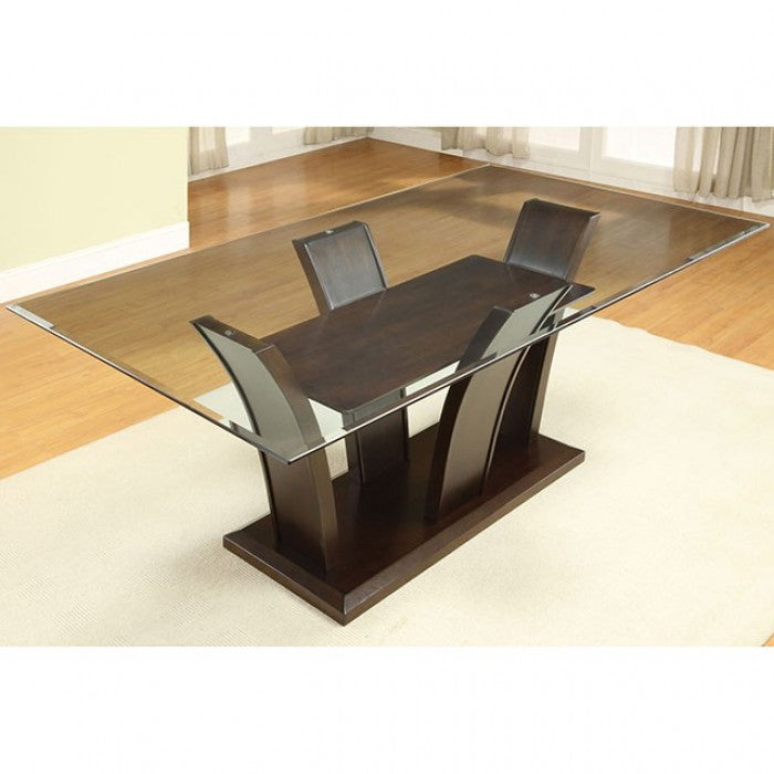 Manhattan Dark Cherry/White 7 Piece Dining Set