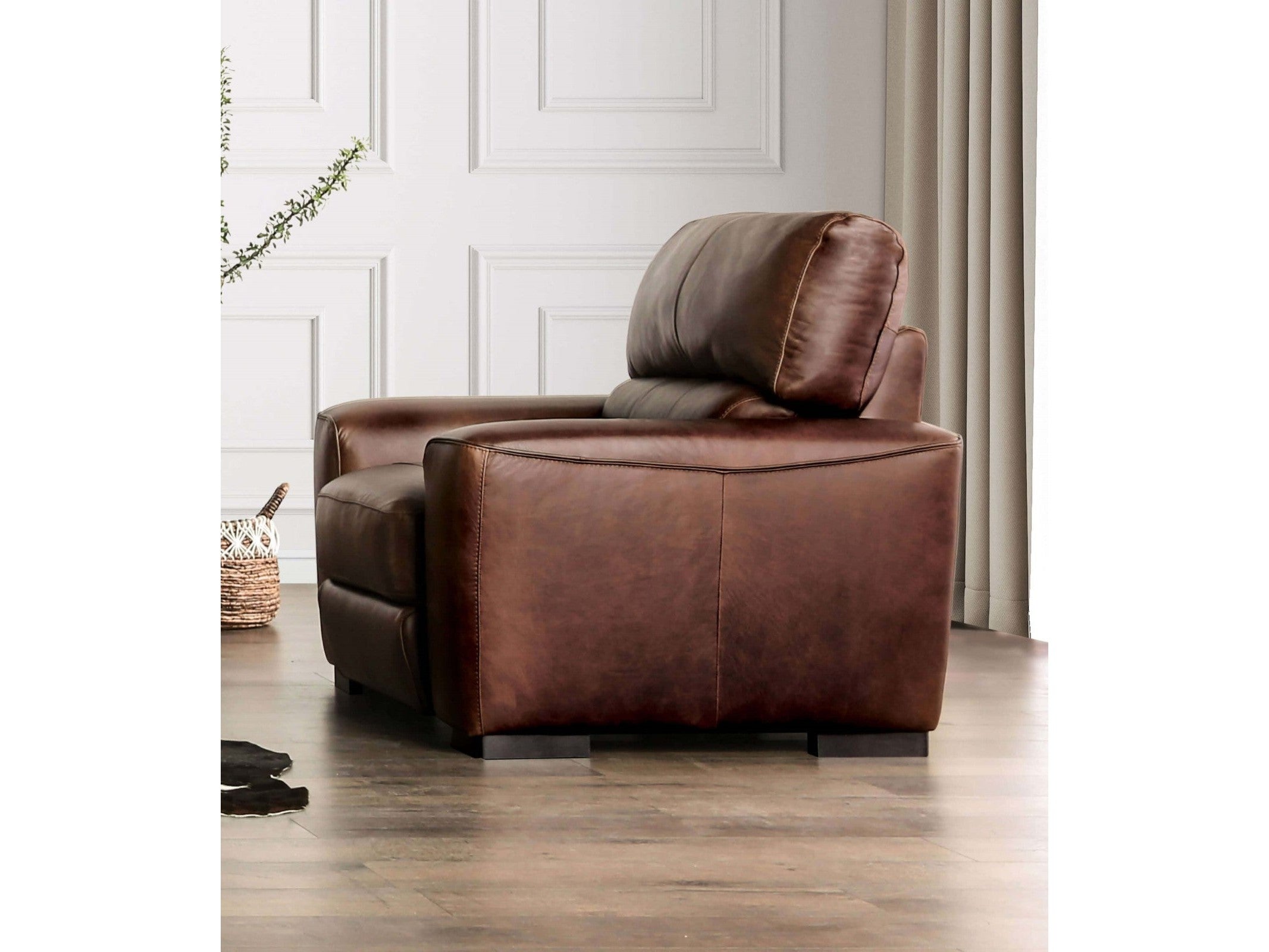 Marsicano Cognac Real Italian Leather Loveseat